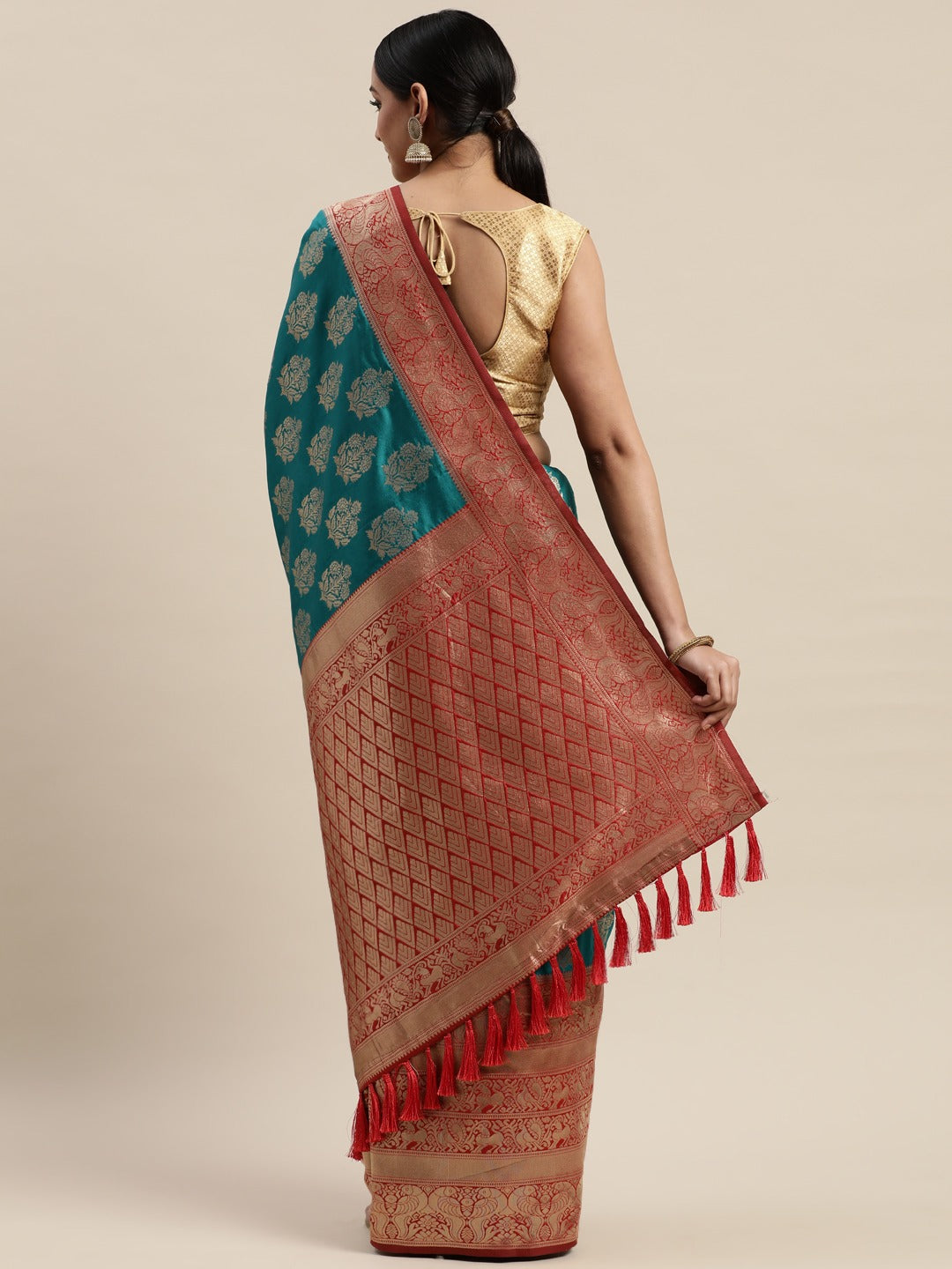 Exclusive Banarasi Katan Silk Butti Motif Saree | Vastranand