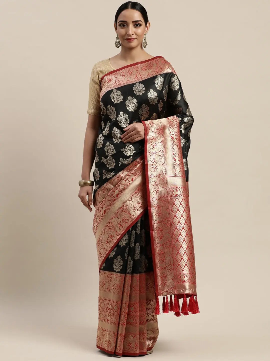 Exclusive Banarasi Katan Silk Butti Motif Saree | Vastranand