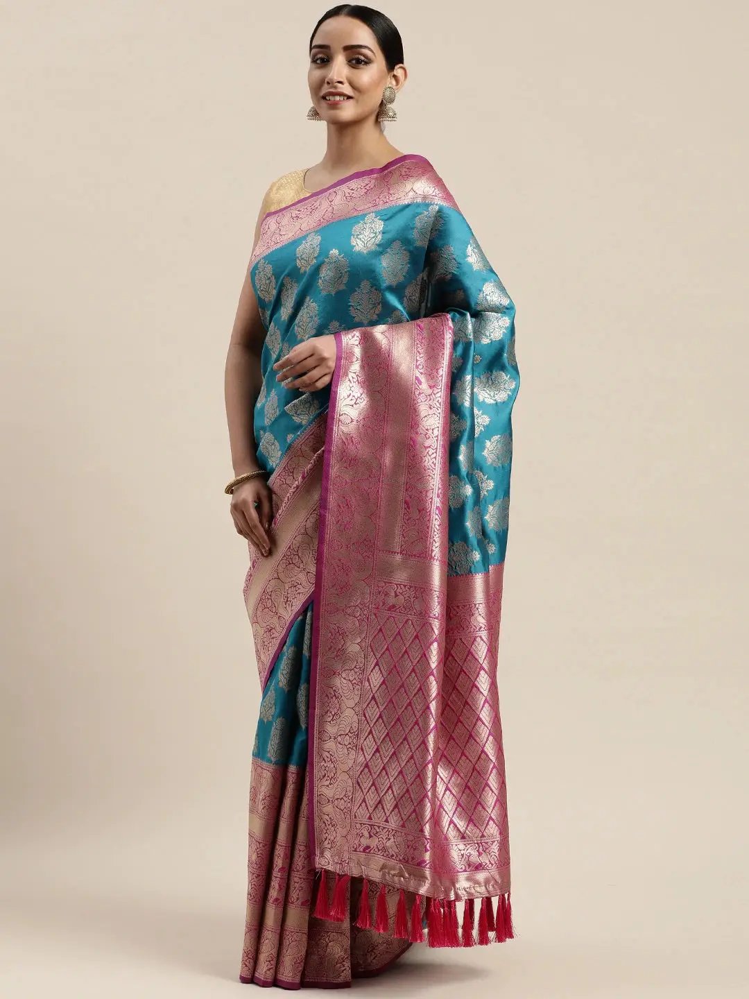 Exclusive Banarasi Katan Silk Butti Motif Saree | Vastranand