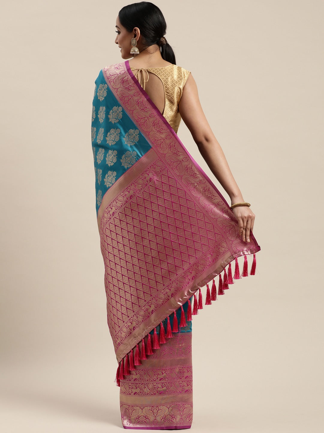 Exclusive Banarasi Katan Silk Butti Motif Saree | Vastranand