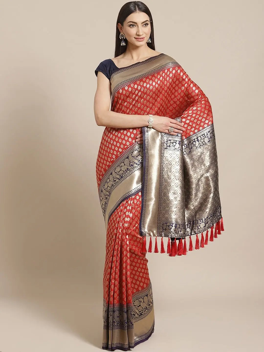 Exclusive Banarasi Katan Silk Butti Motif Saree | Vastranand