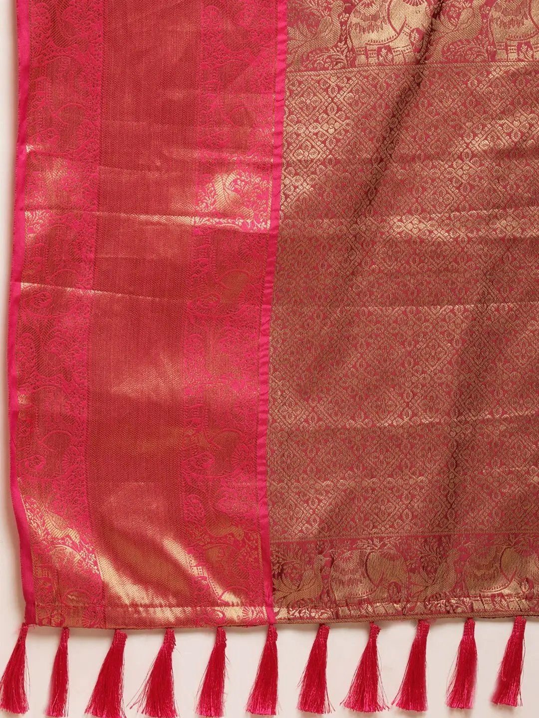 Banarasi Kanchi Ethnic Zari Motif Saree