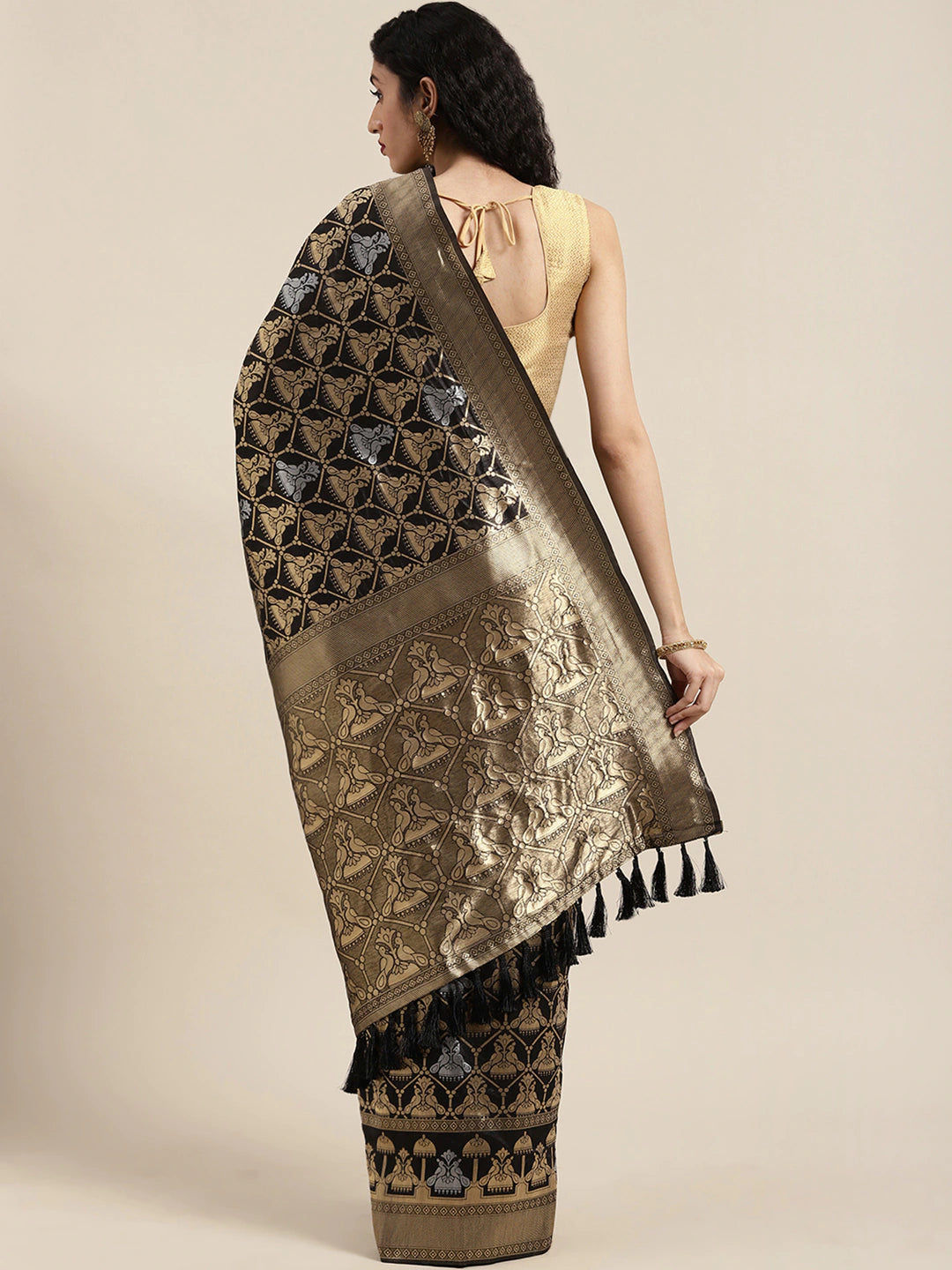  Beautiful Banarasi Black Colour Saree