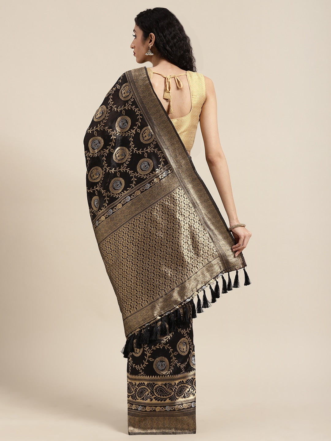 Banarasi Black Colour Woven Design Silk Saree