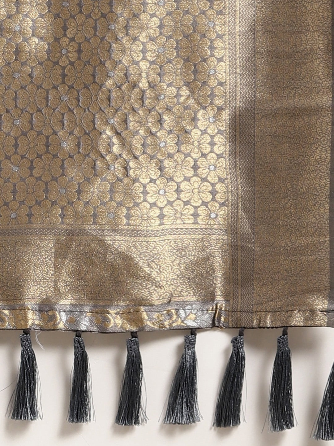 Exclusive Banarasi Grey Colour Woven Design Silk Saree