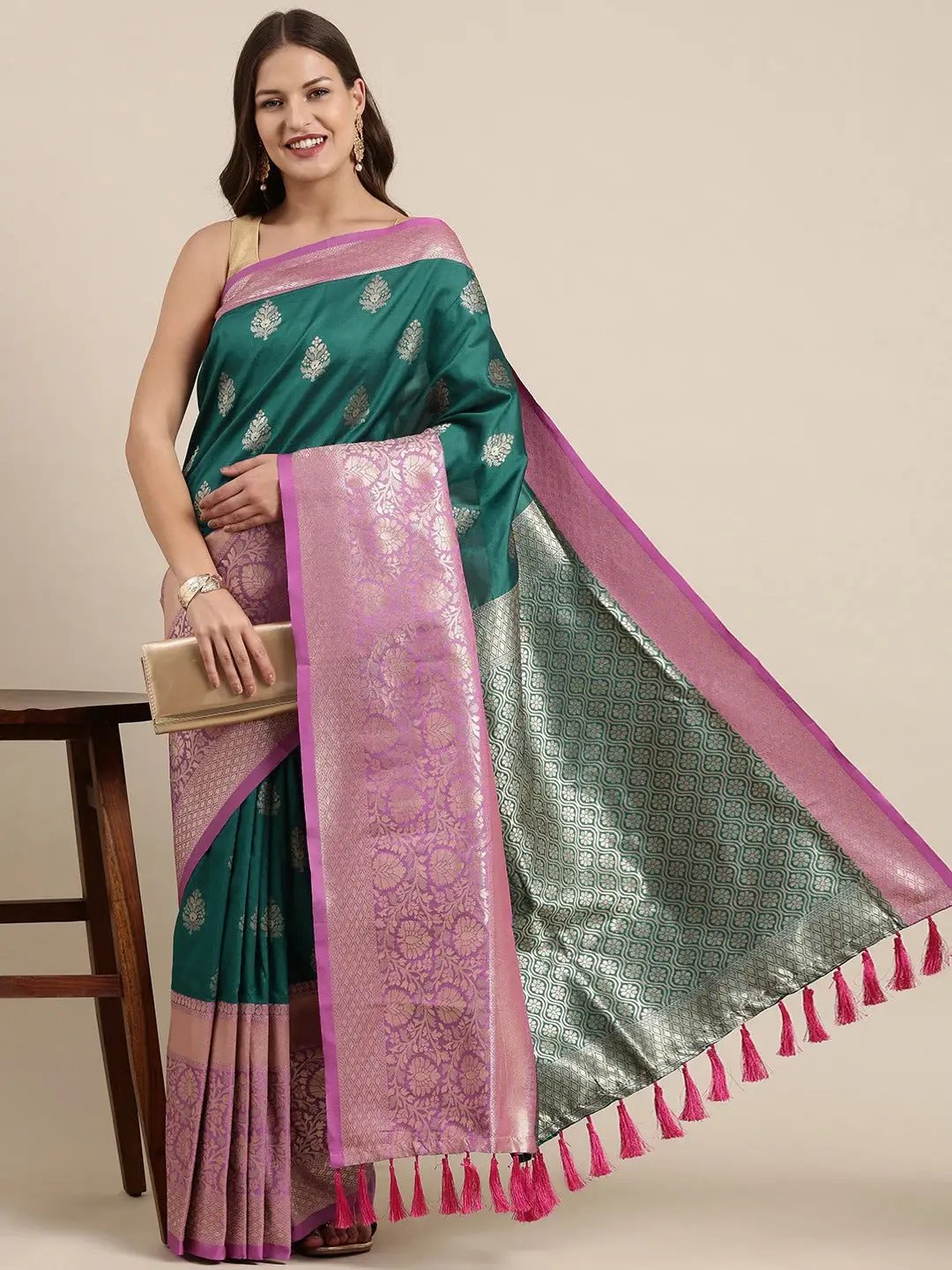 Banarasi Soft Silk Kanchi Zari Weaving Saree 