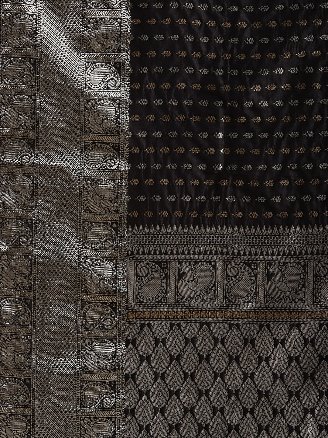 Black Banarasi Woven Design Saree