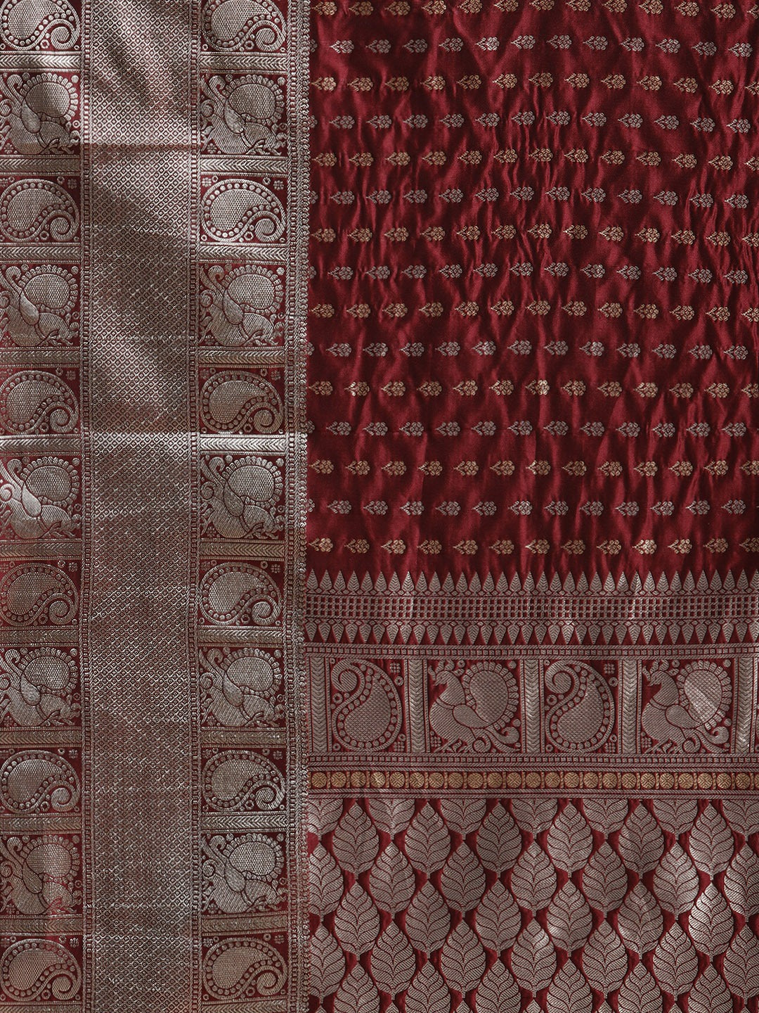 Banarasi Maroon Colour Woven Design Saree