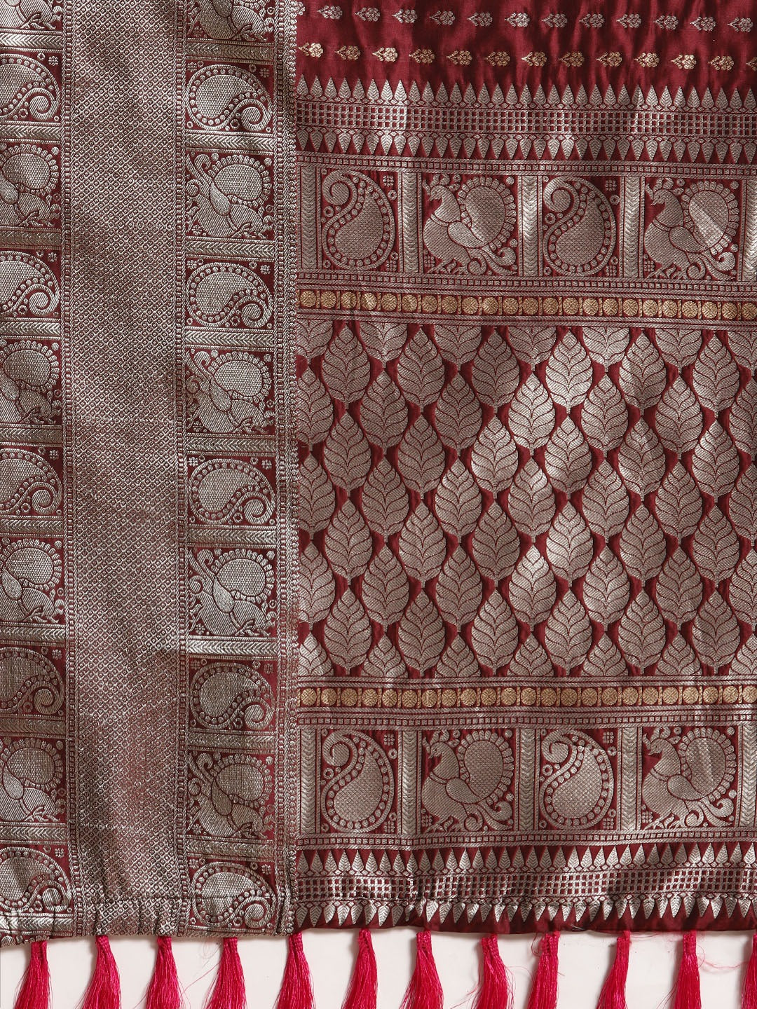 Banarasi Maroon Colour Woven Design Saree