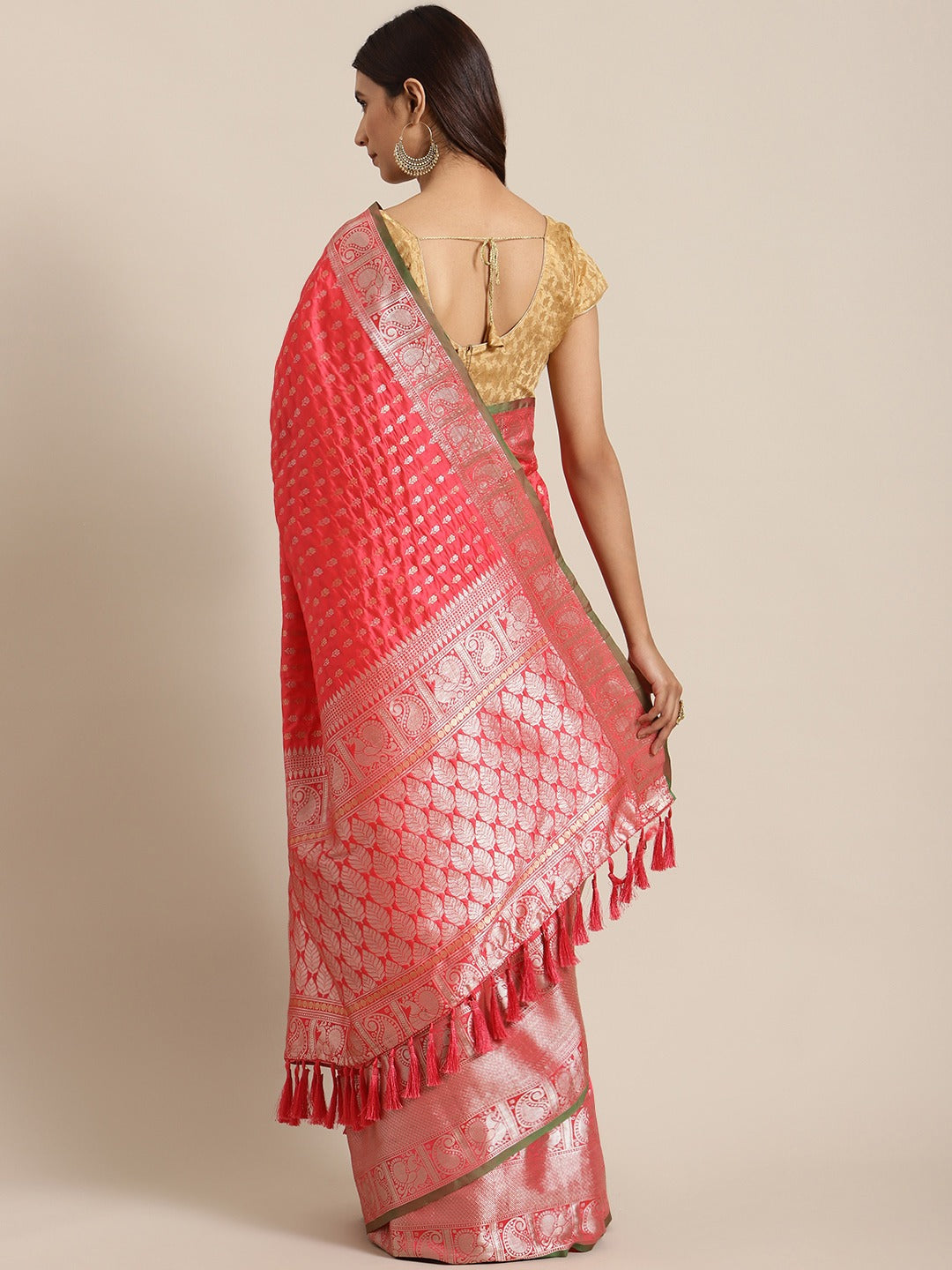  Exclusive Banarasi Gajari Colour Woven Design Silk Saree