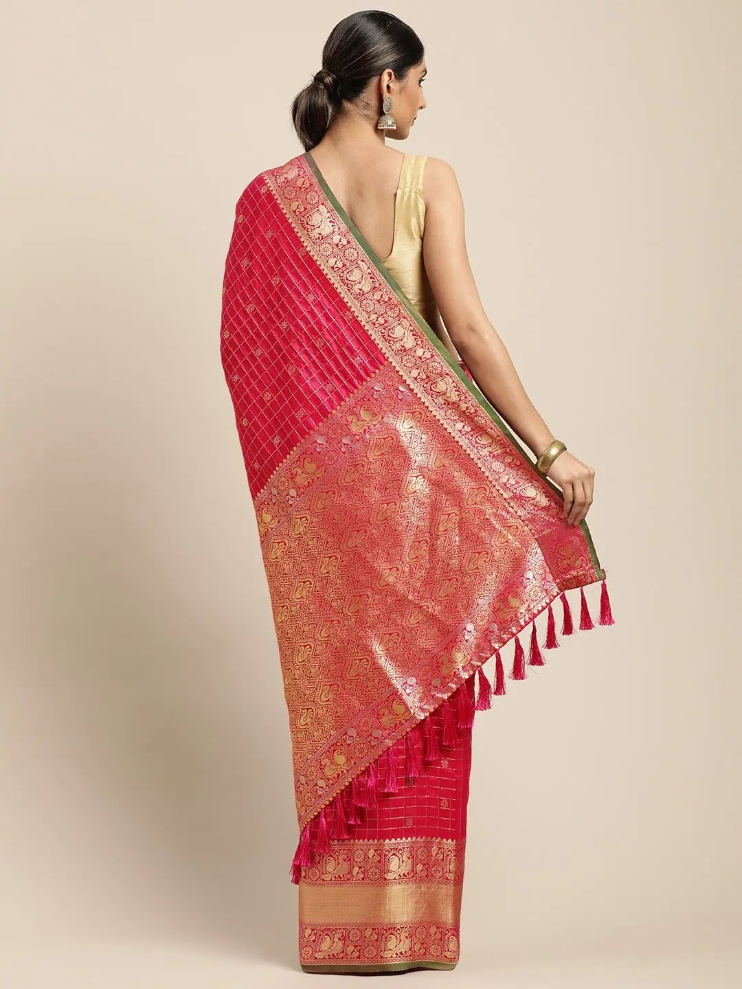 Banarasi Soft Silk Kanchi Zari Weaving Saree 