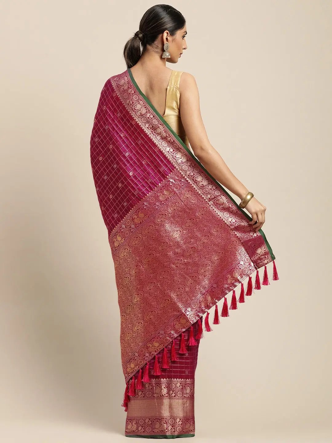 Banarasi Soft Silk Kanchi Zari Weaving Saree 