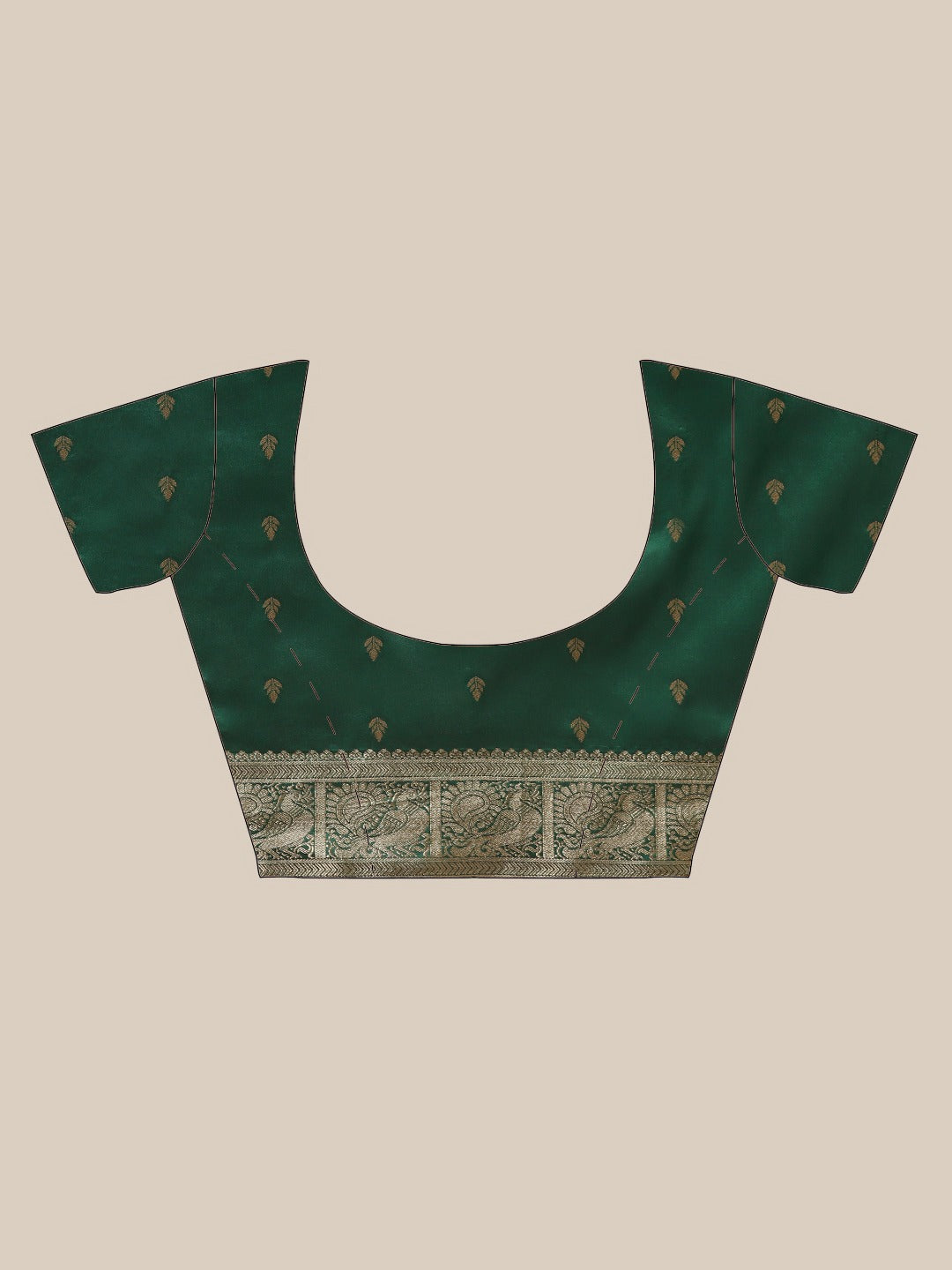  Digital Bottle Green Colour Woven Design Banarasi Saree