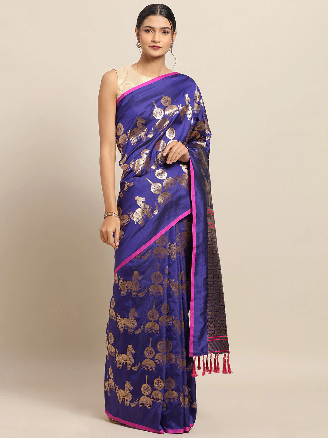 Stylish Bollywood Blue Colour Banarasi Saree