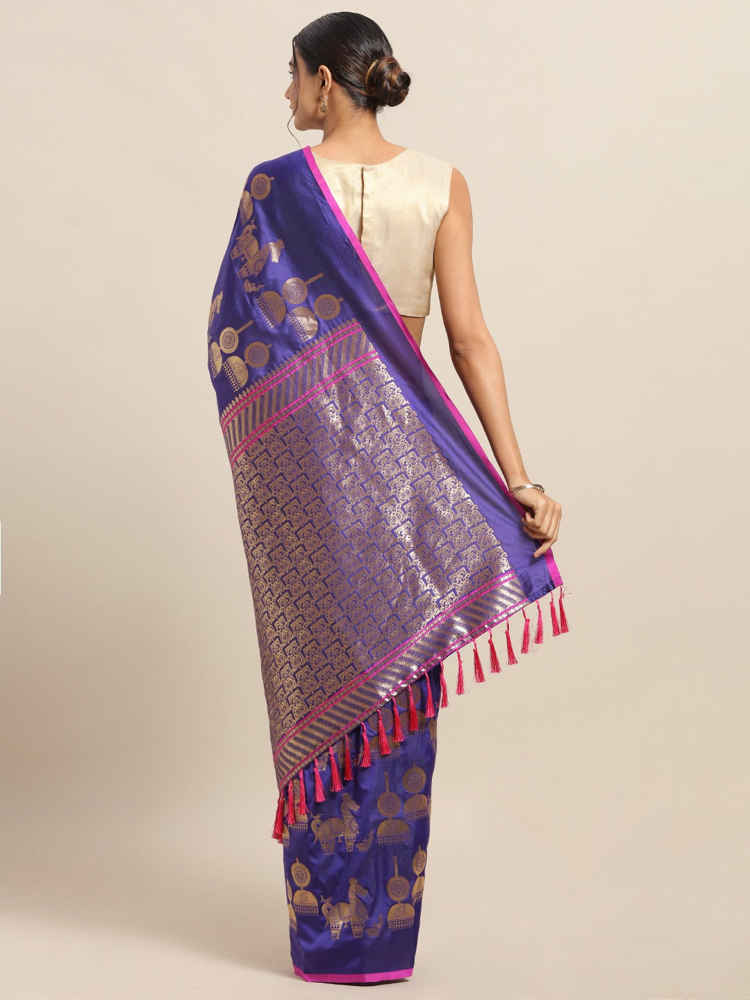 Stylish Bollywood Blue Colour Banarasi Saree