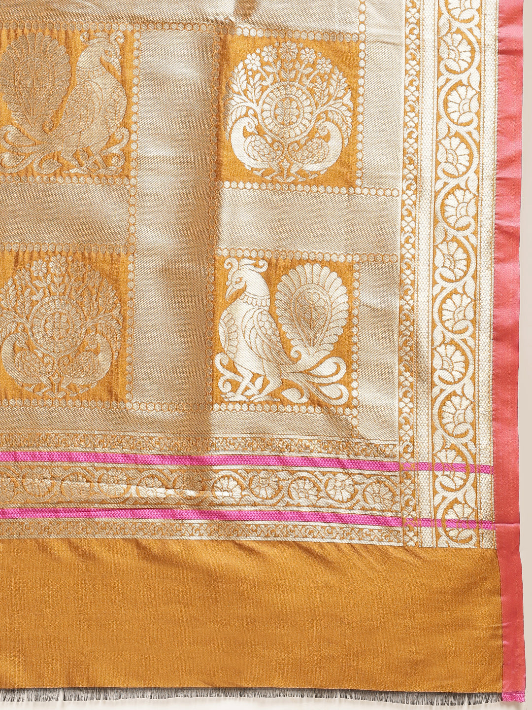 Stylish Banarasi Mustard Colour Silk Saree