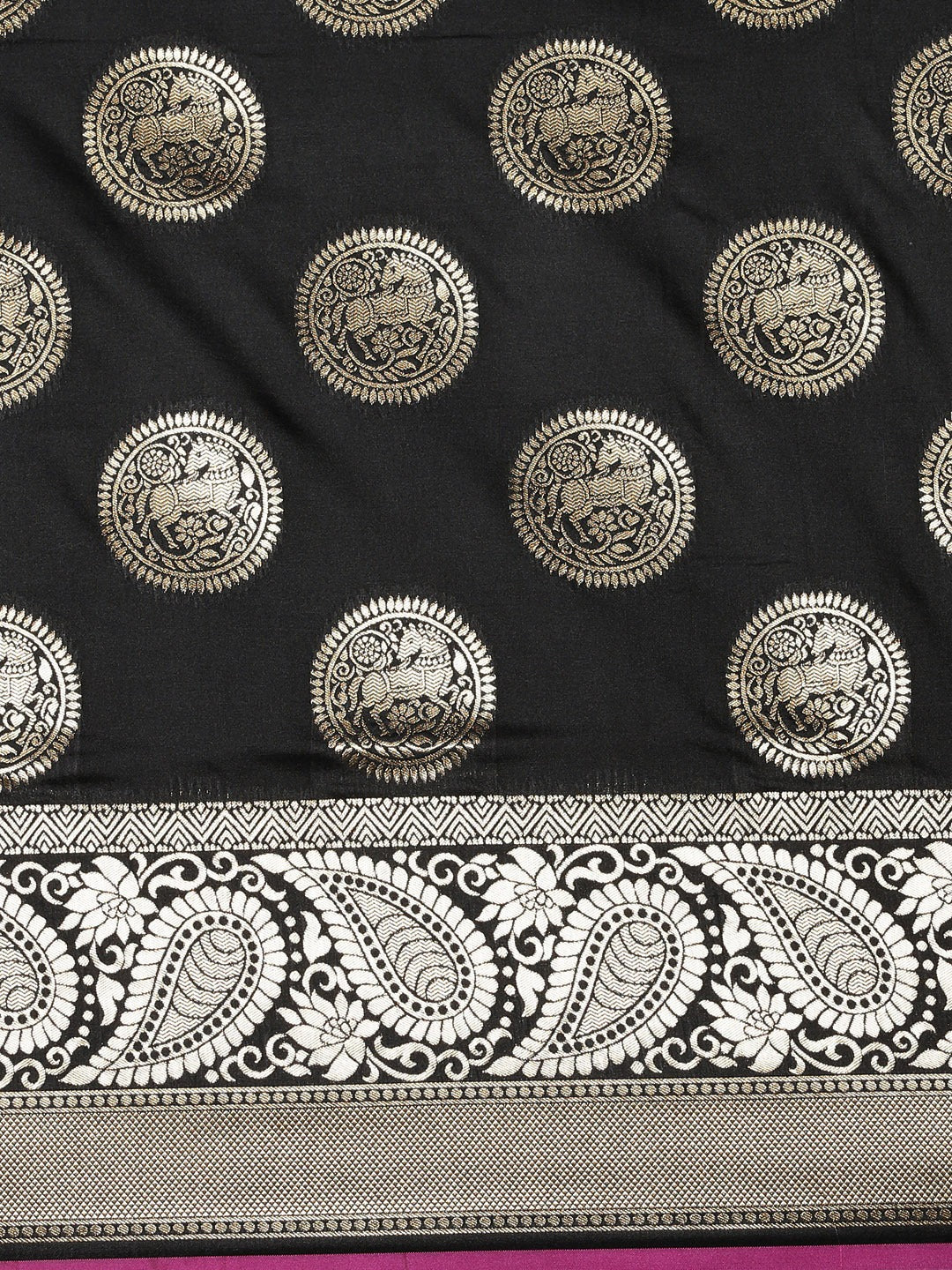 Traditional Black Colour Silk Blend Banarasi Saree