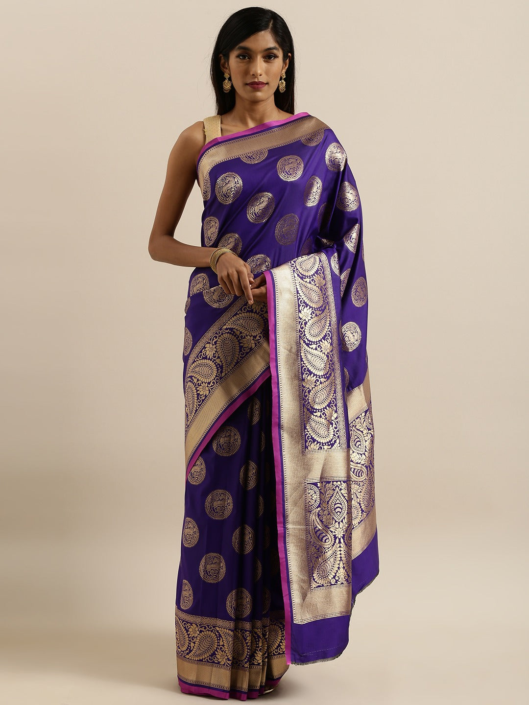  Traditional Indigo Silk Blend Banarasi Saree