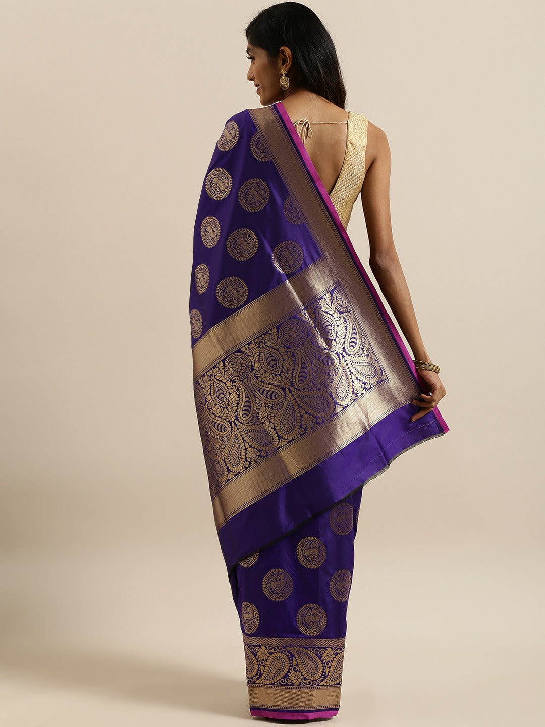  Traditional Indigo Silk Blend Banarasi Saree