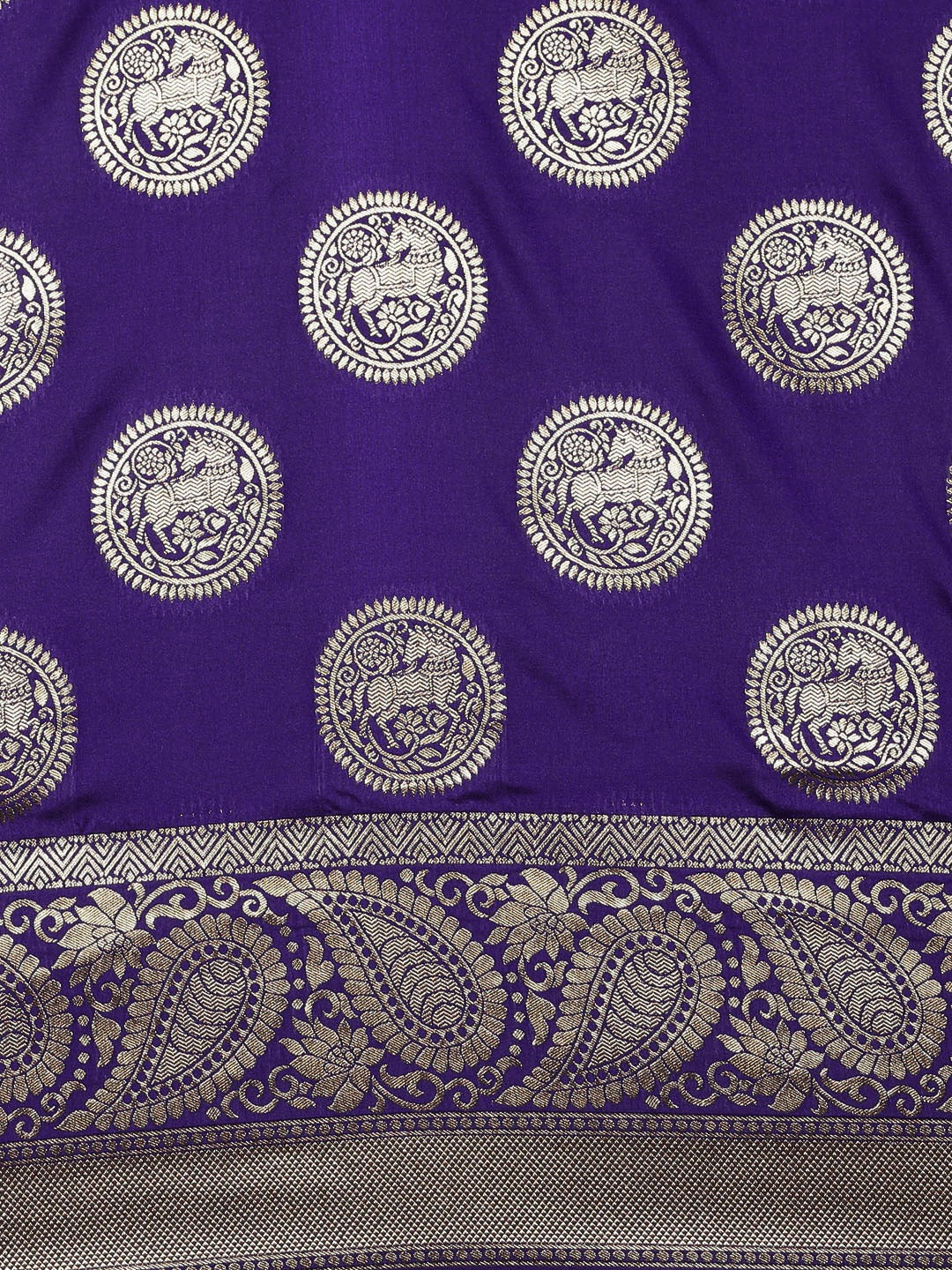  Traditional Indigo Silk Blend Banarasi Saree