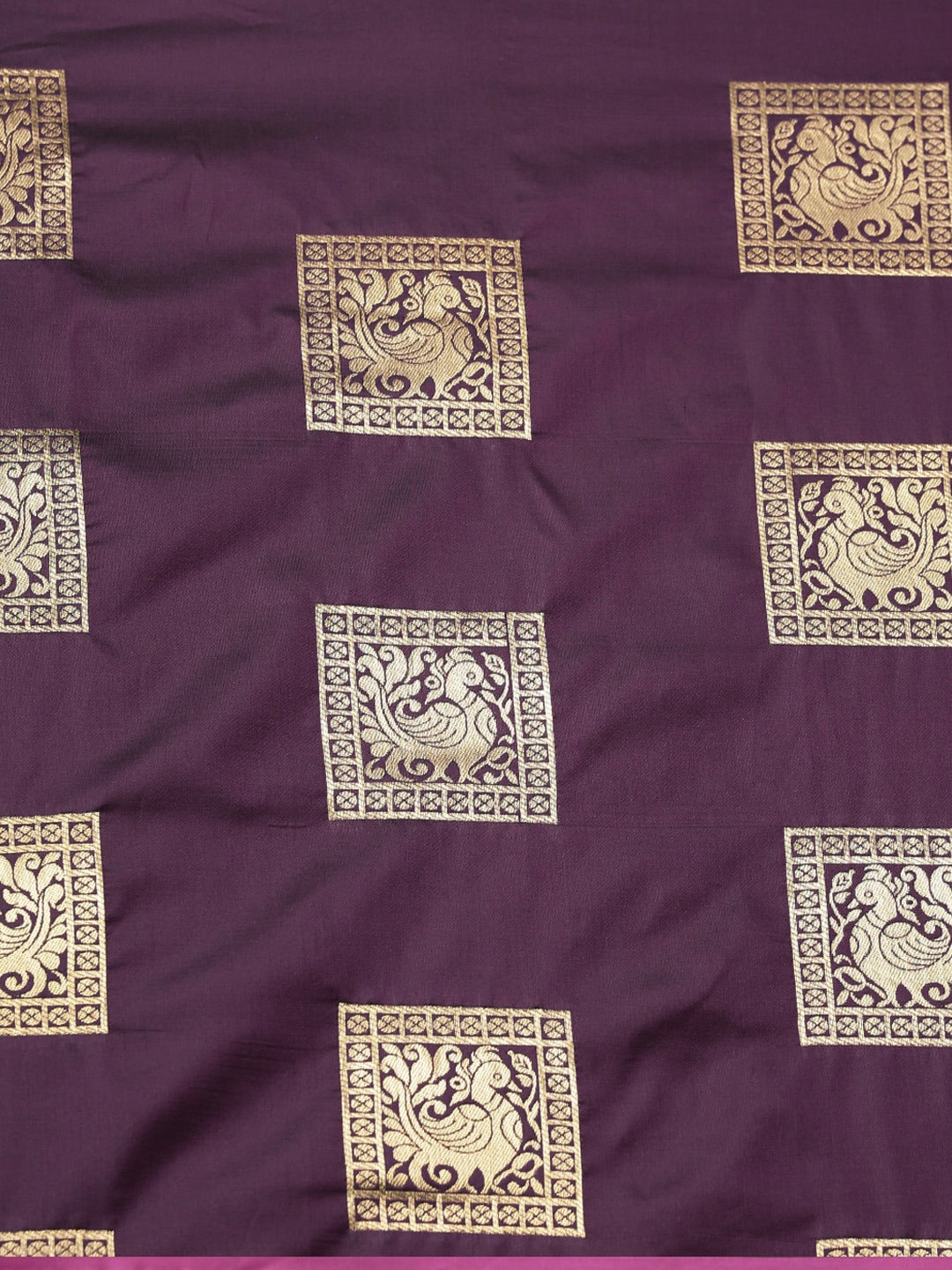 Kanjivaram Wine-Coloured Silk Blend Woven Design Saree