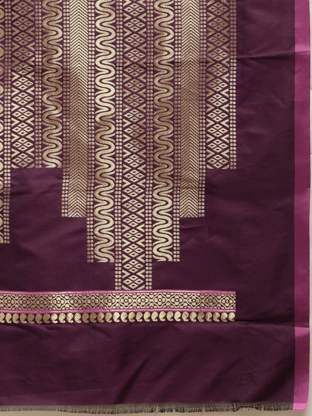 Stylish Kanjivaram Wine Colour Silk Blend Saree