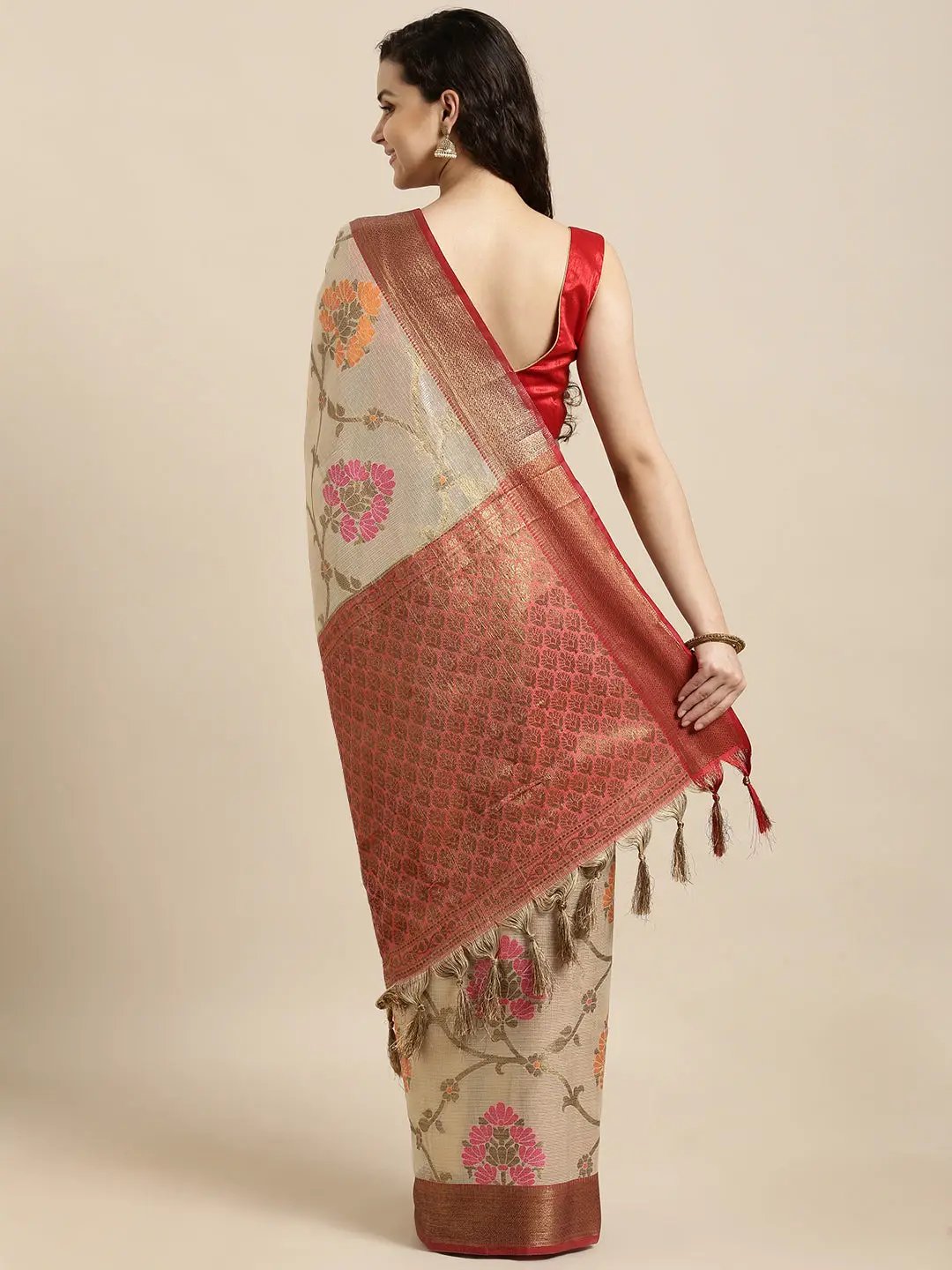 Silk Blend Woven Kanjeevaram Saree 