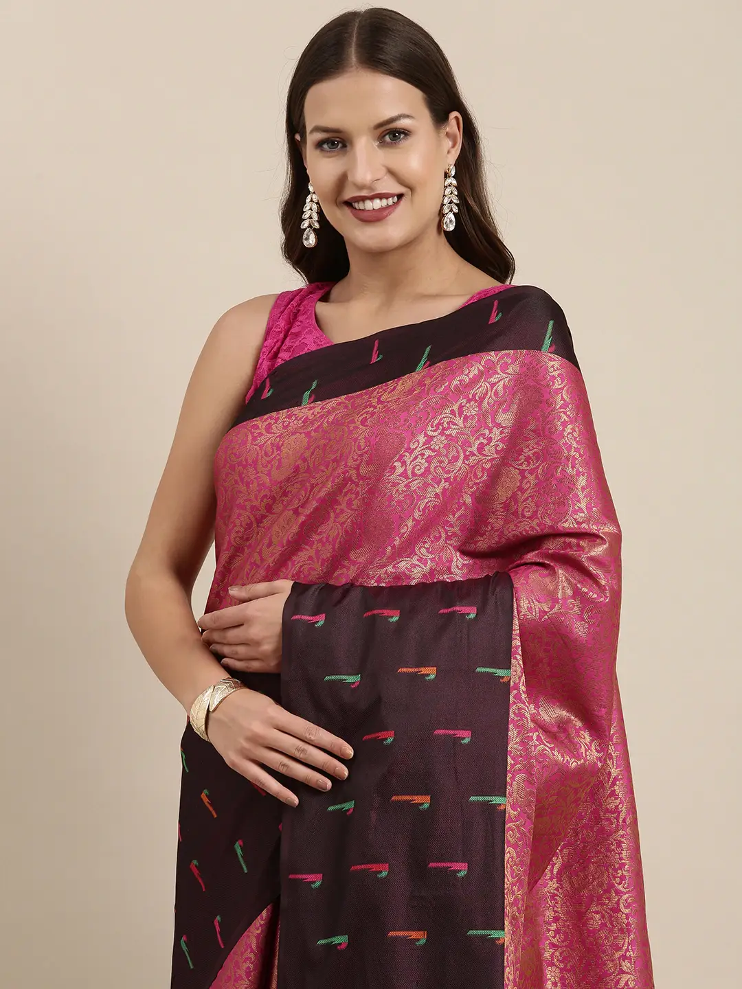 Kora Silk Banarasi Saree With Zari border