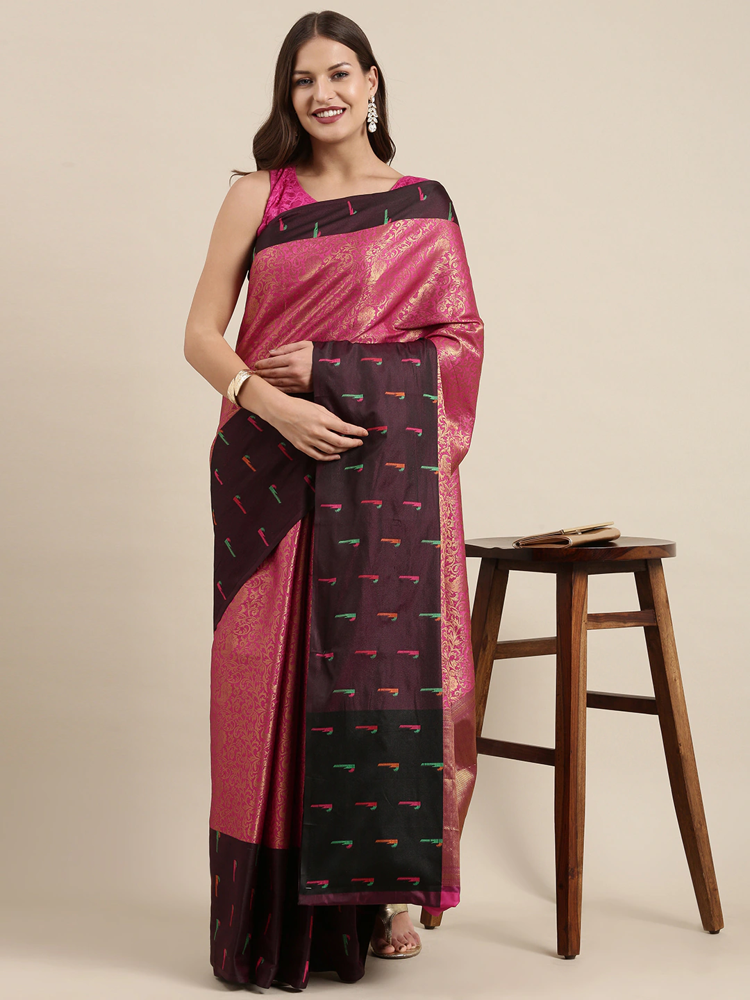 Kora Silk Banarasi Saree With Zari border