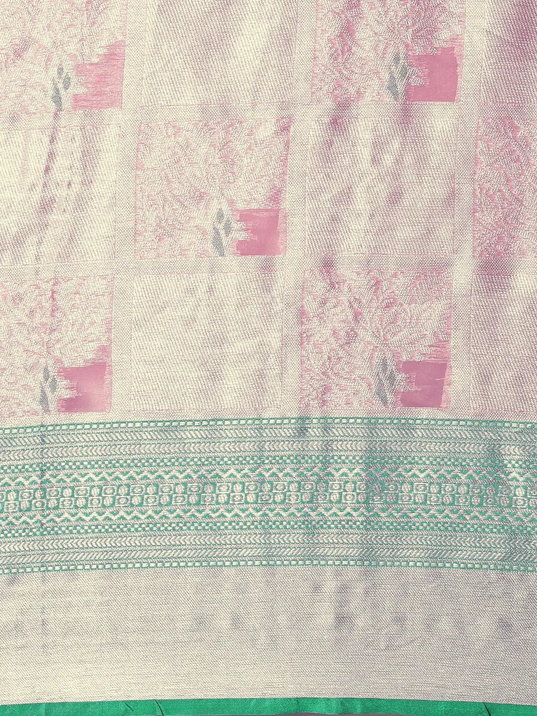 Kora Silk Banarasi Saree With Zari border