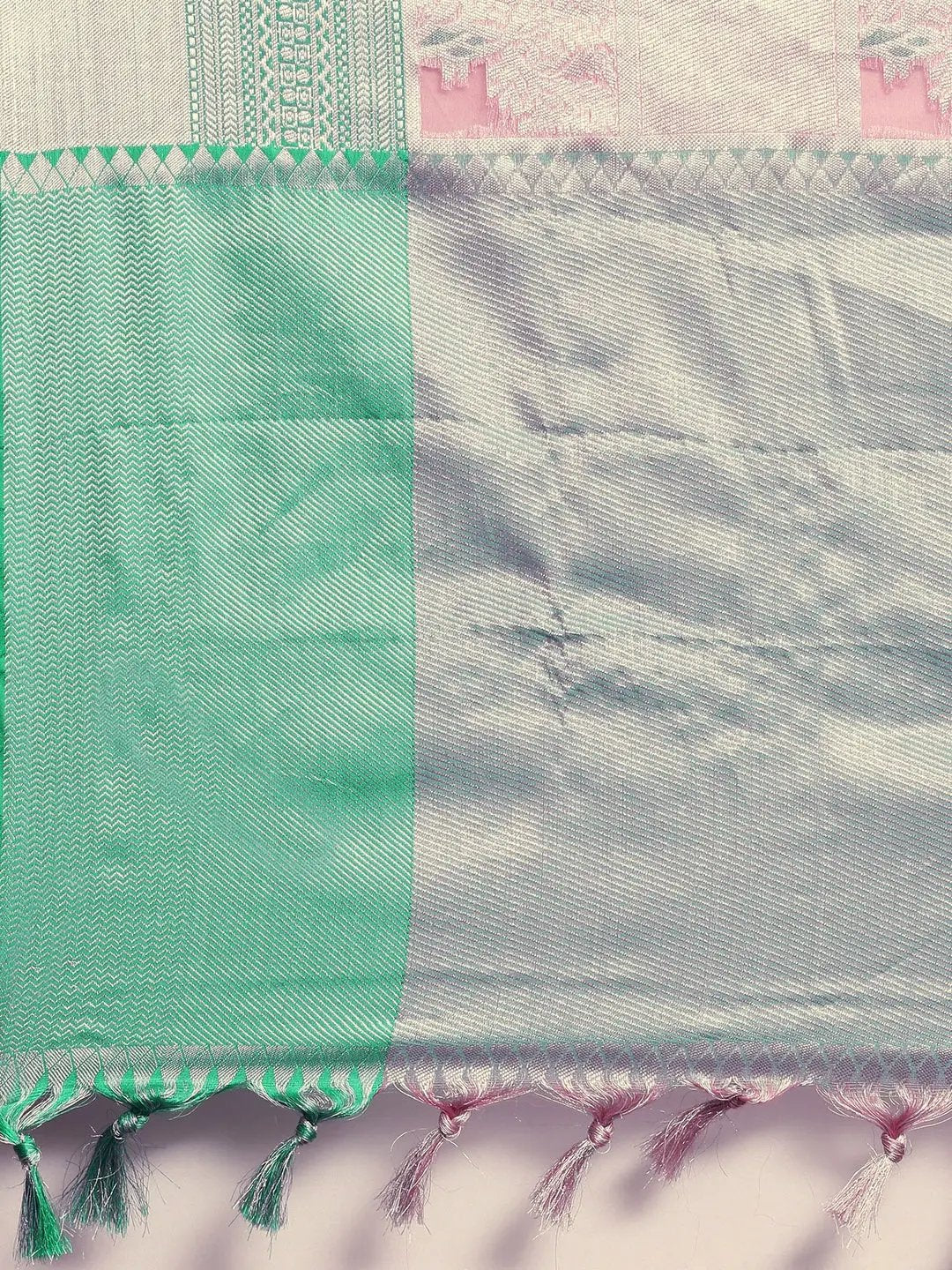 Kora Silk Banarasi Saree With Zari border