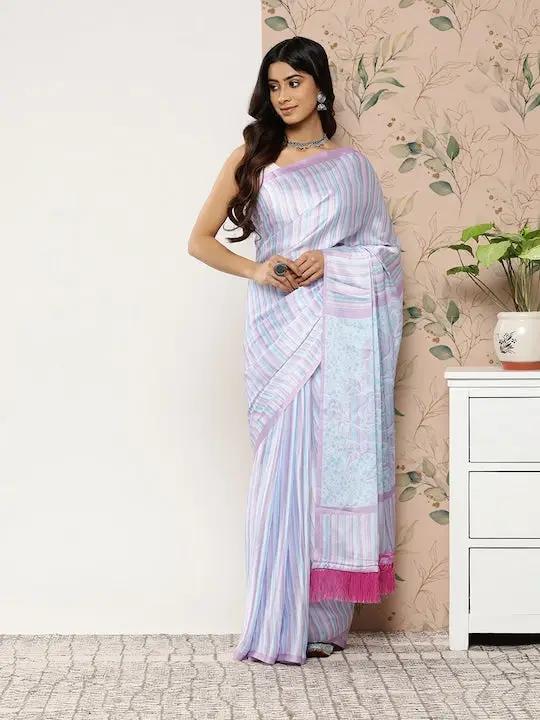 Soft Satin Georgette Pristel Colour Saree