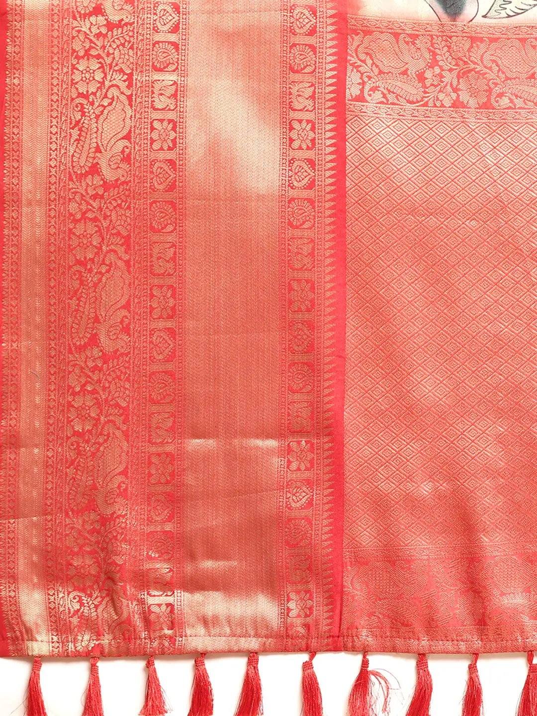 Kalamkari Pattu Banarasi Silk Saree