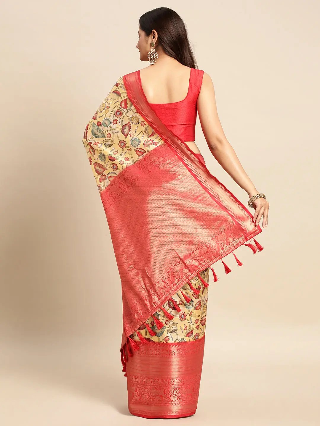 Kalamkari Pattu Banarasi Silk Saree