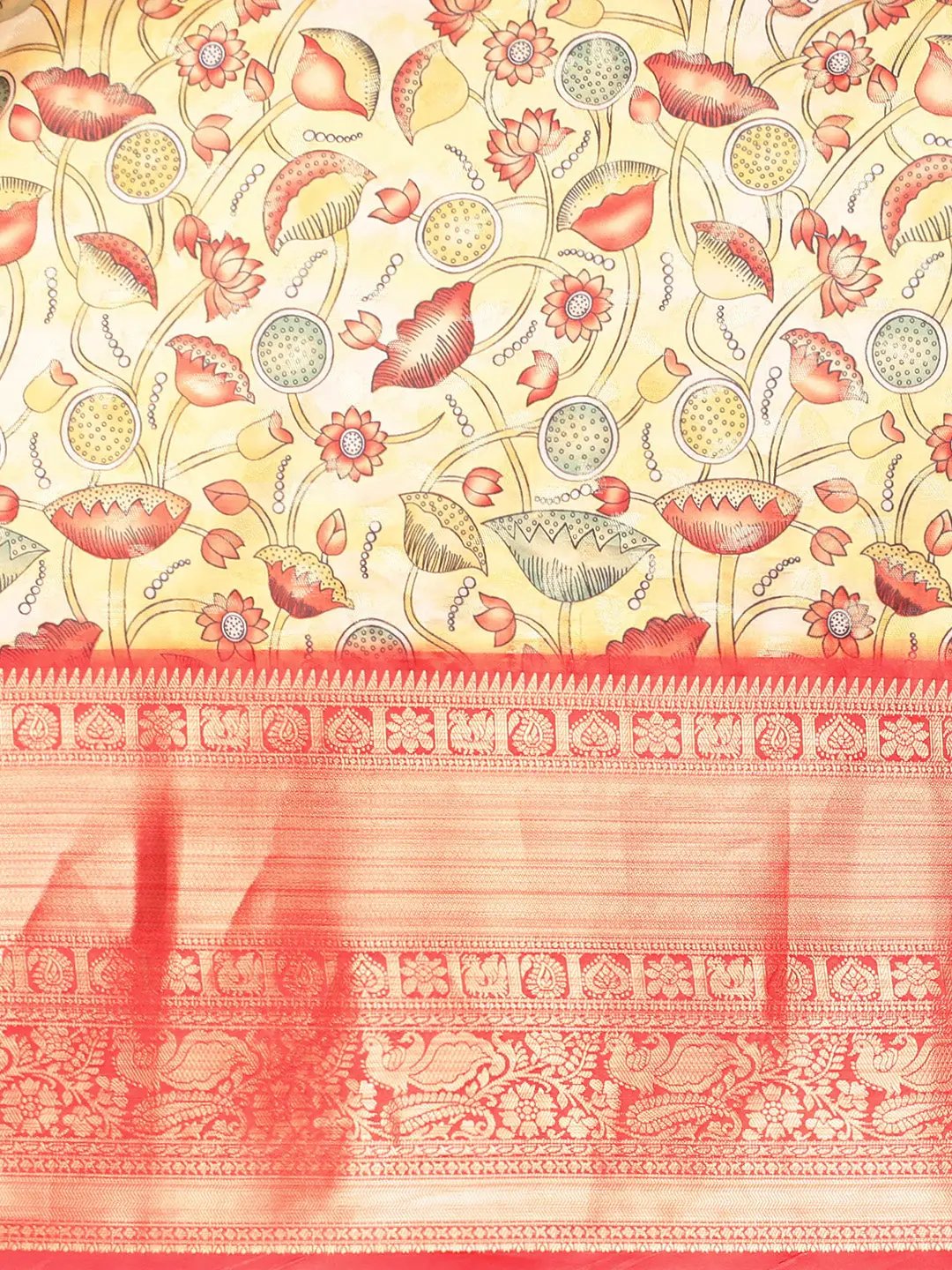 Kalamkari Pattu Banarasi Silk Saree