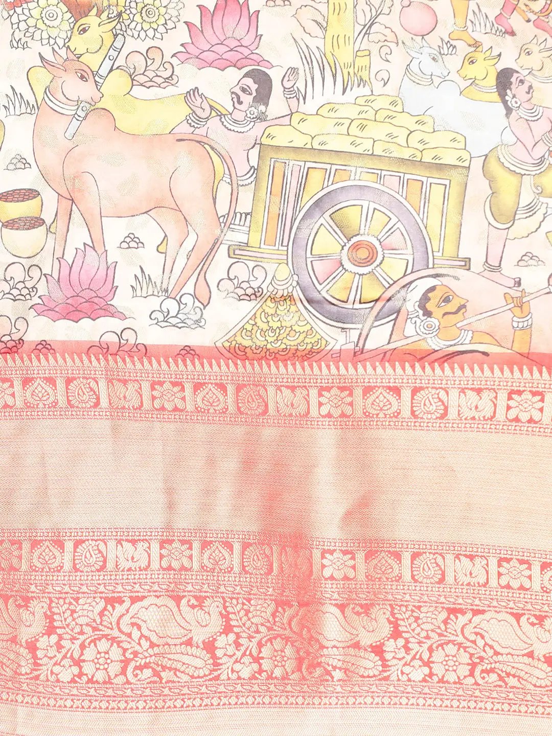 Kalamkari Pattu Banarasi Silk Saree