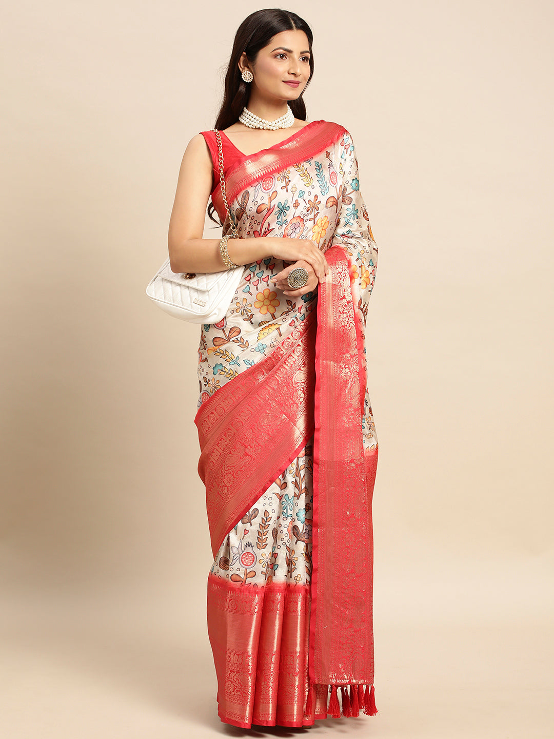 Kalamkari Pattu Banarasi Silk Saree