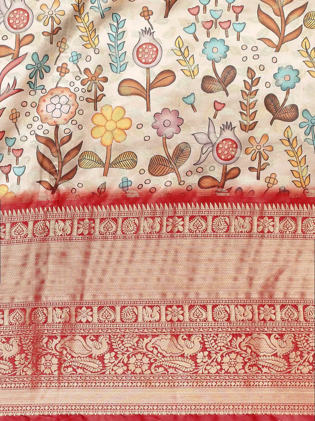 Kalamkari Pattu Banarasi Silk Saree