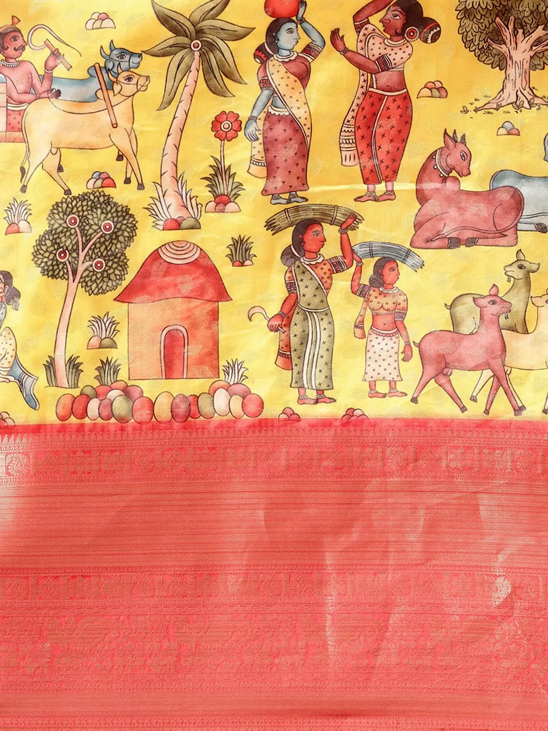 Kalamkari Pattu Banarasi Silk Saree