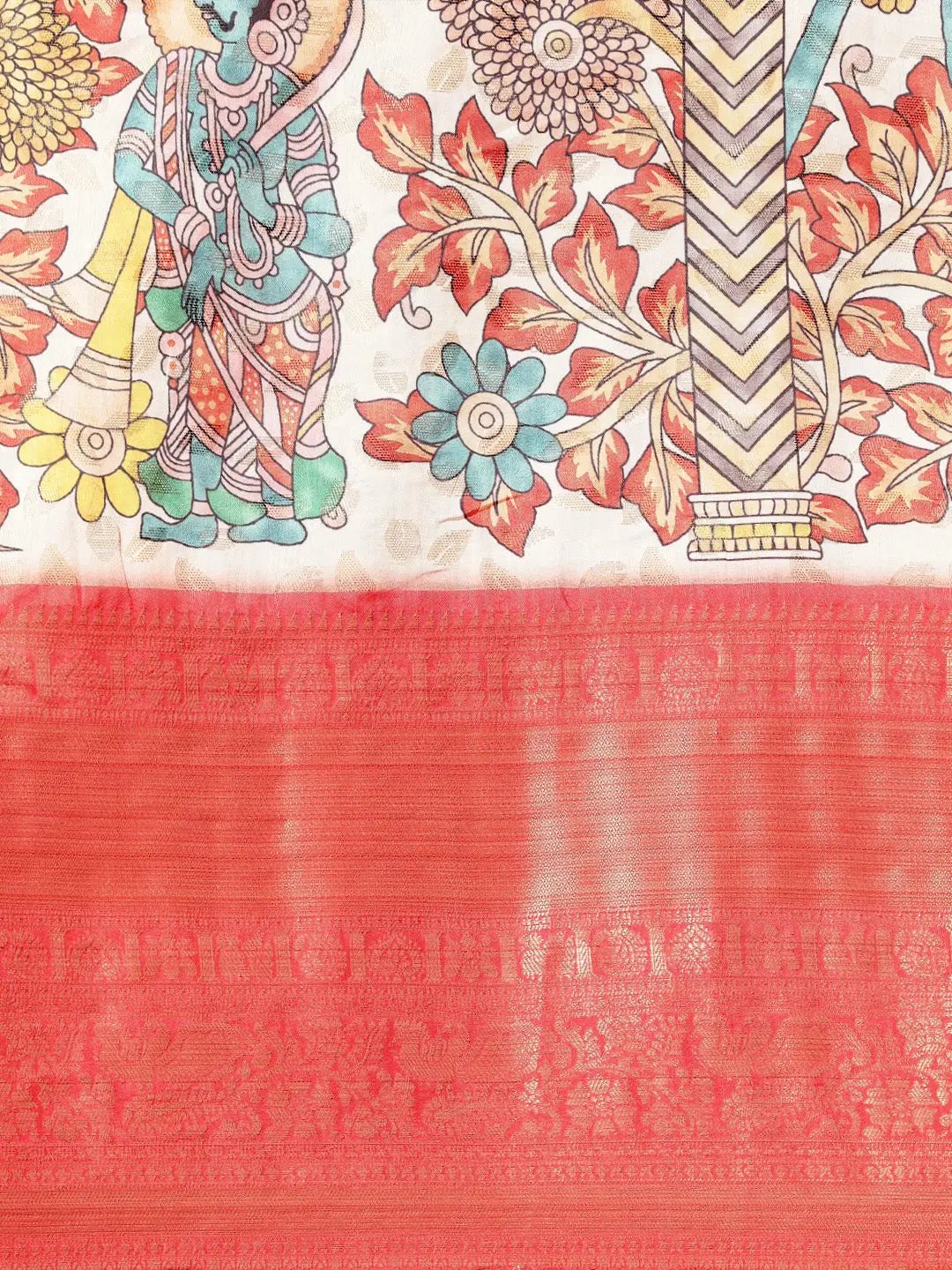 Kalamkari Pattu Banarasi Silk Saree