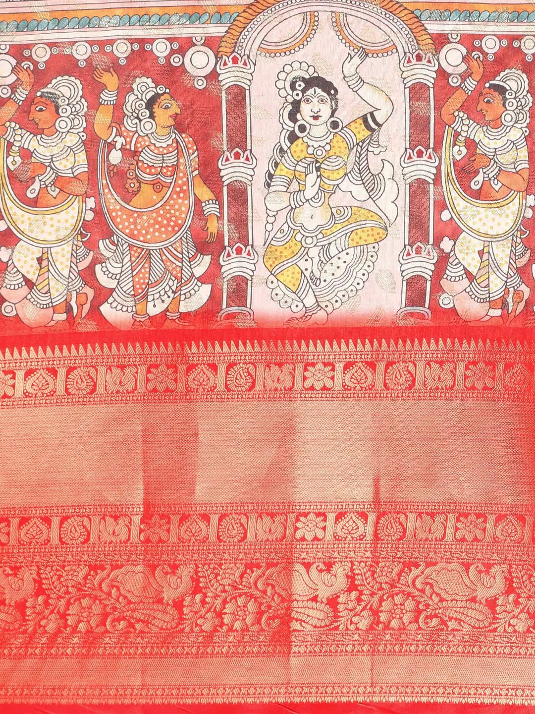 Kalamkari Pattu Banarasi Silk Saree