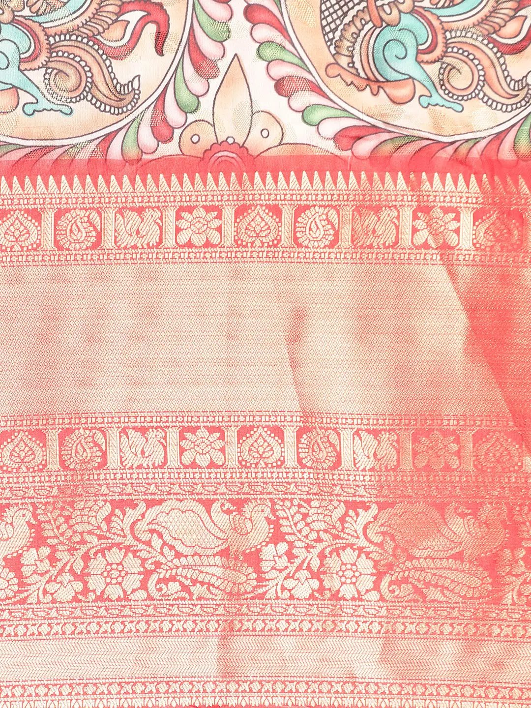 Kalamkari Pattu Banarasi Silk Saree