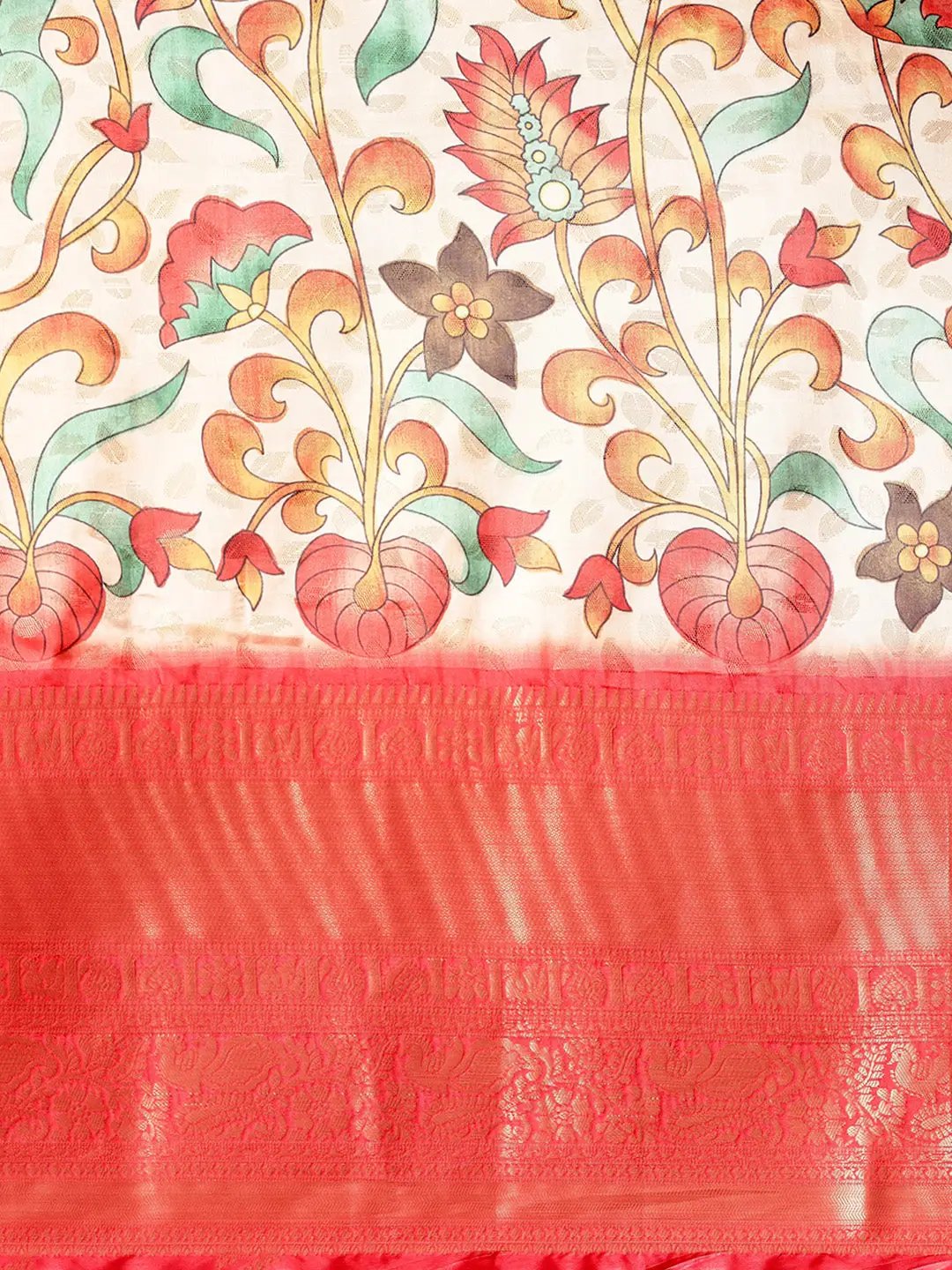 Kalamkari Pattu Banarasi Silk Saree