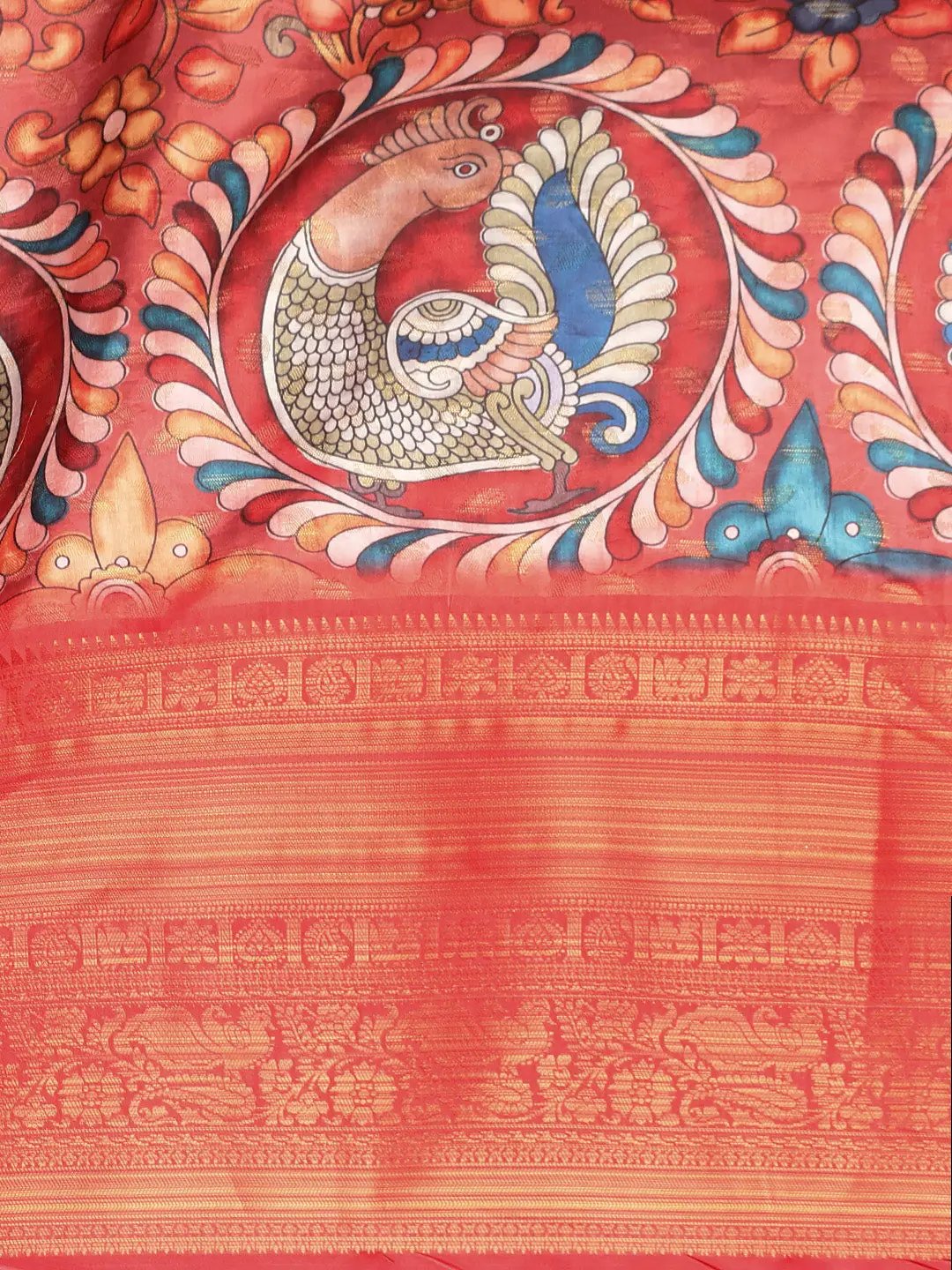 Kalamkari Pattu Banarasi Silk Saree