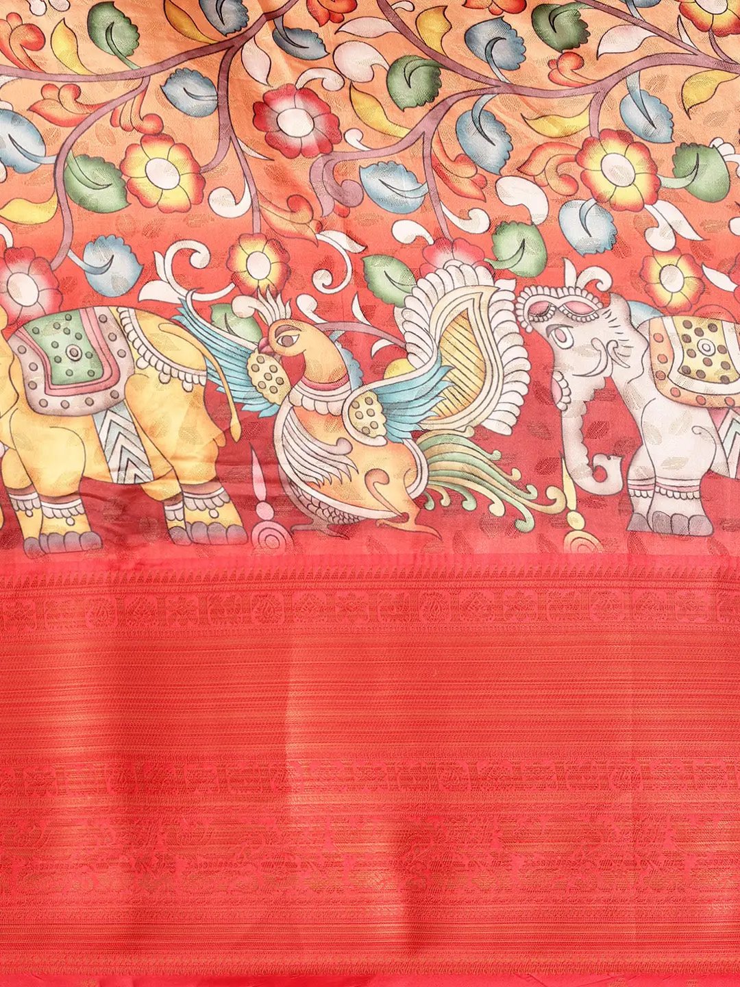 Kalamkari Pattu Banarasi Silk Saree