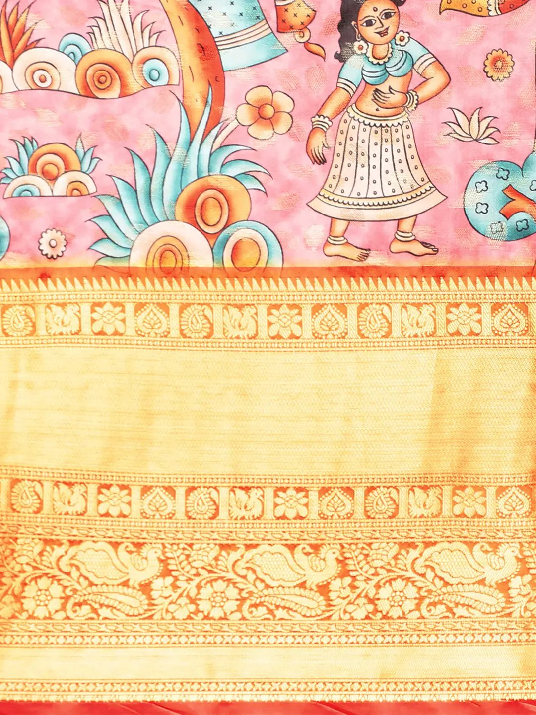 Kalamkari Pattu Banarasi Silk Saree