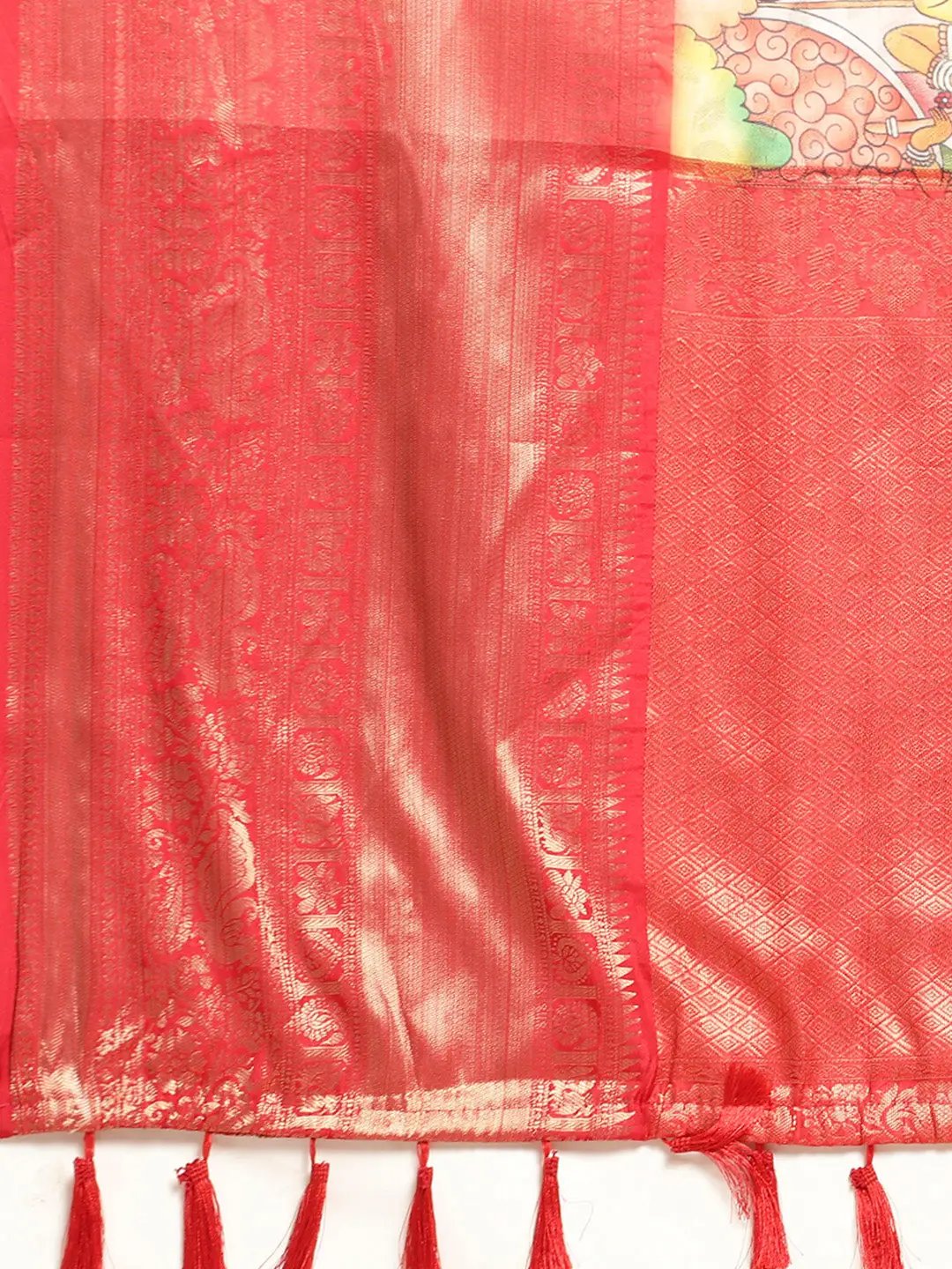 Kalamkari Pattu Banarasi Silk Saree 