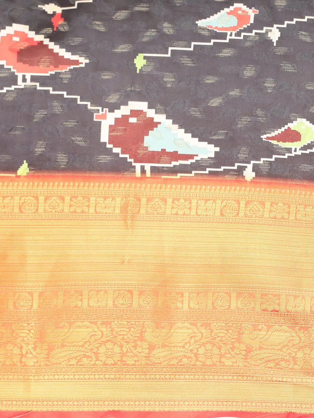 Kalamkari Pattu Banarasi Silk Saree 