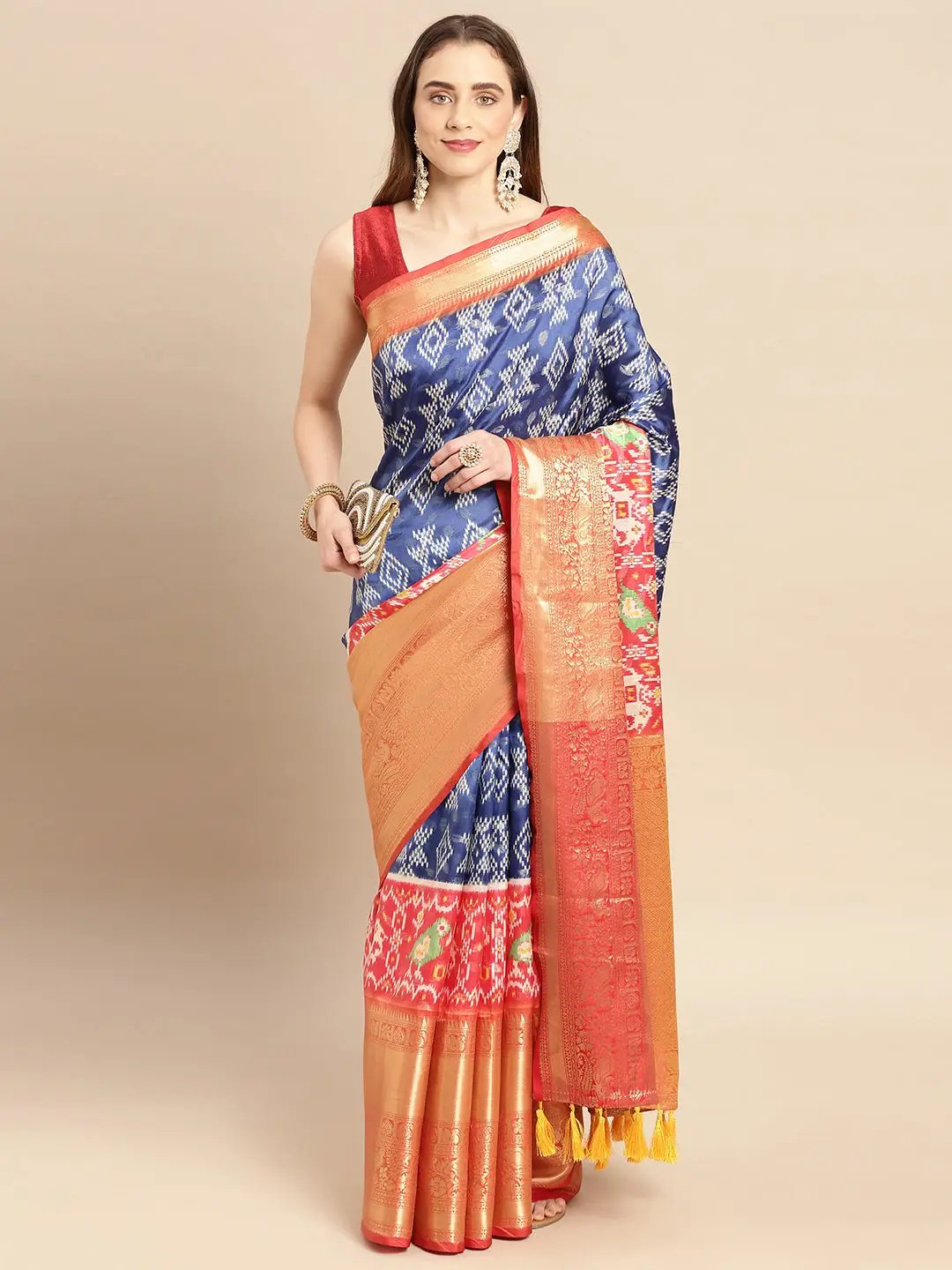 Kalamkari Pattu Banarasi Silk Saree 