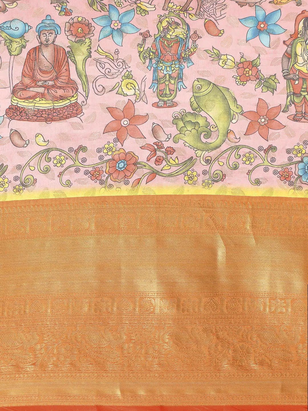 Kalamkari Pattu Banarasi Silk Saree 